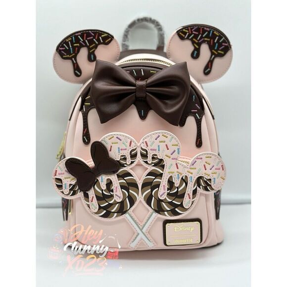 Loungefly Disney Minnie Mouse Chocolate Sprinkle Lollipop Ears Mini Backpack